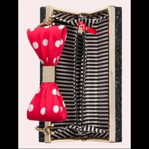 NWT Kate Spade Minnie Mouse Minnie Bow Clasp Clutch Crossbody - Picture 9 of 12